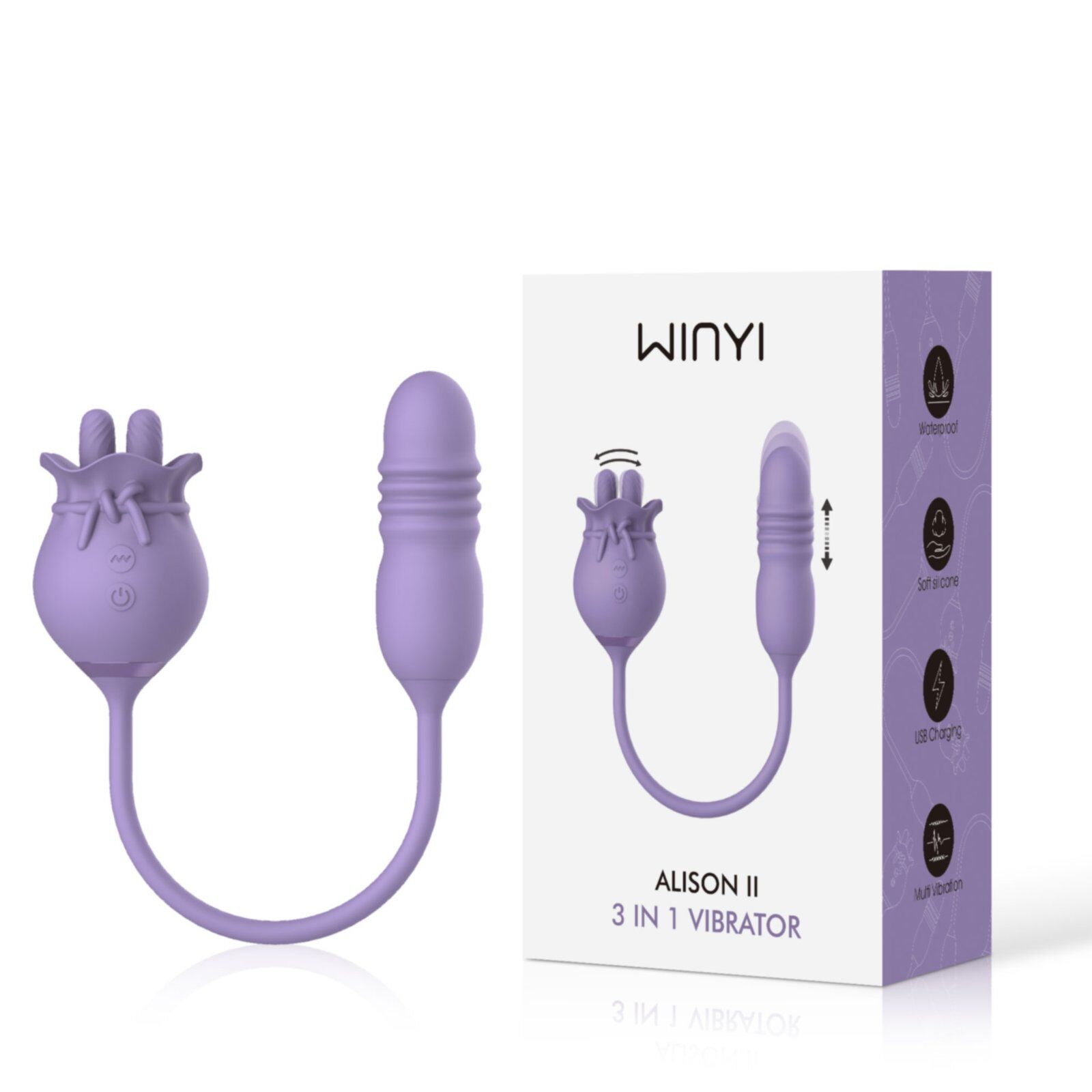 WINYI WY0666-1 Alison II 3-in-1 vibrator packaging main image